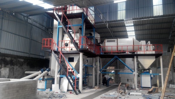 滾筒式無機(jī)玻化微珠保溫砂漿生產(chǎn)線